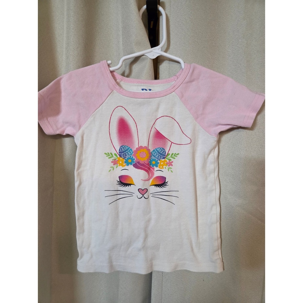 PJ Place Kids Pink Easter Bunny Floral Cotton Pajama Set Size 5